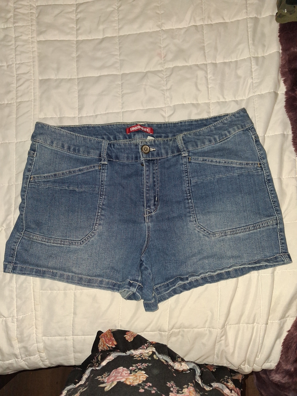 UNIONBAY Women's Light Blue Denim Shorties